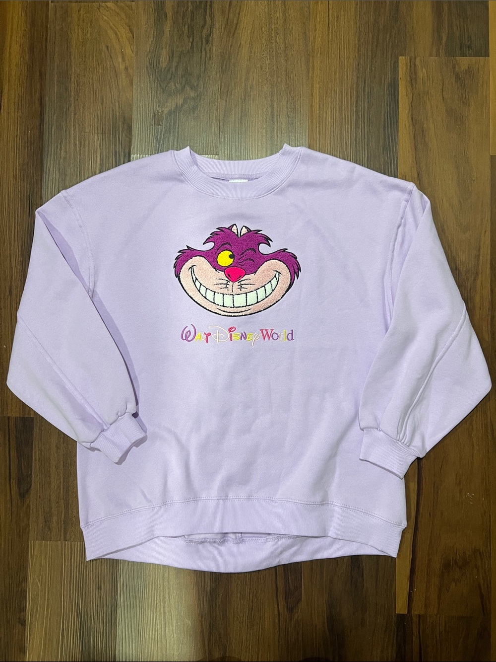 Disney Lavender Cheshire Cat Crewneck Sweatshirt